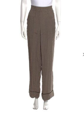 Ganni Plaid Print Pants Black | Size: L | US10